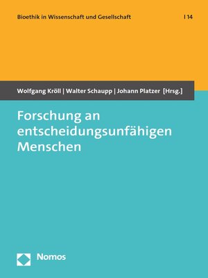 cover image of Forschung an entscheidungsunfähigen Menschen